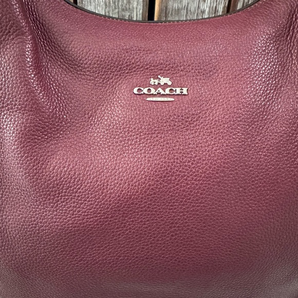 COACH Harley Hobo in Oxblood Pebble Leather F38259 - Picture 8 of 12